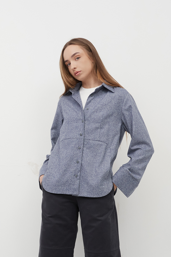 Сорочка тепла меланж блакитний (Р 145/3)